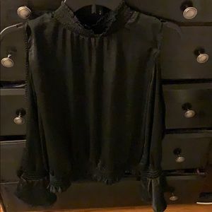 Black cold shoulder top